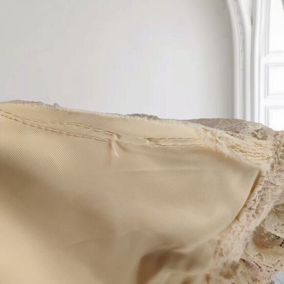 Vintage 70s Lace Puff Sleeve Midi Dress Size 4 Boho Wedding Cocktail - Picture 11 of 14